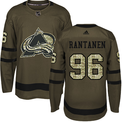 Adidas Avalanche #96 Mikko Rantanen Green Salute to Service Stitched NHL Jersey